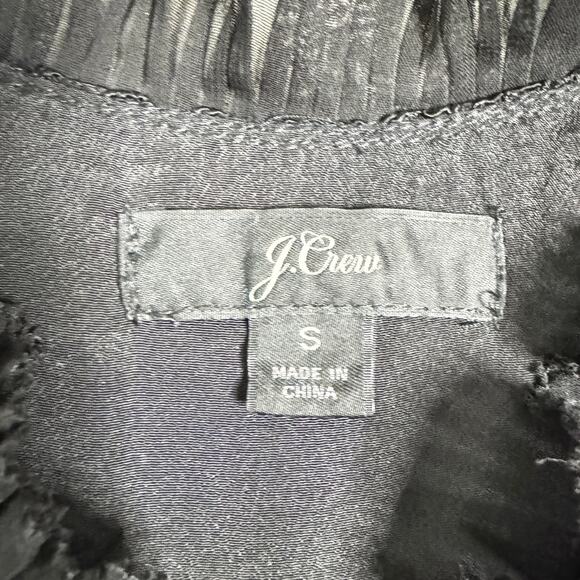 J. Crew‎ Blouse Women S Black Sleeveless Lace Ruffle Classic Career Old Money - Picture 4 of 10